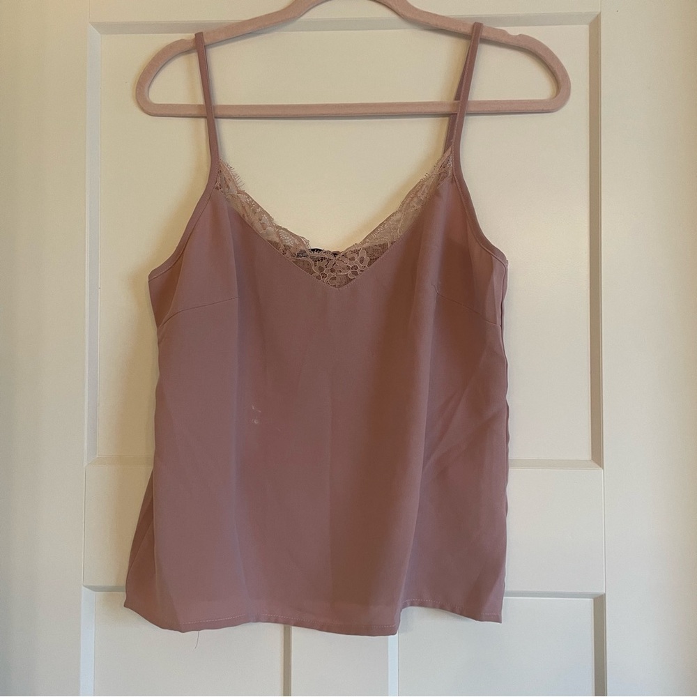 SHEIN Purple and Pink Camisole Top with Lace Trim